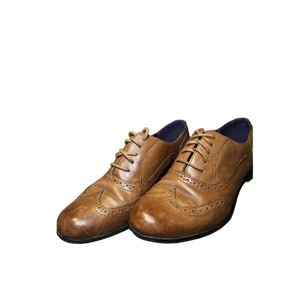 Clarks Brown Leather Oxford Shoes Size 7 - Picture 2 of 11